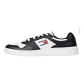 Tommy Hilfiger Retro Essential Leather Fine-Cleat Basketball Trainers Shoes in Black 37