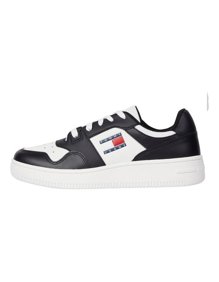 Tommy Hilfiger Retro Essential Leather Fine-Cleat Basketball Trainers Shoes in Black 38