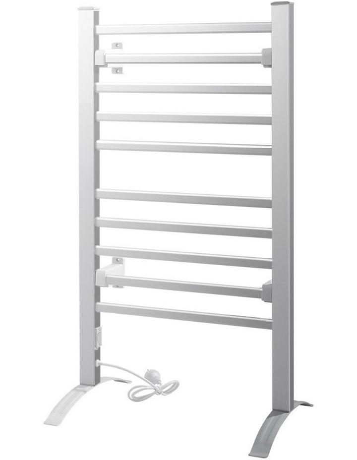 Devanti Electric Heated Towel Rail Rack 10 Bars Freestanding Clothes Dry Warmer Silver