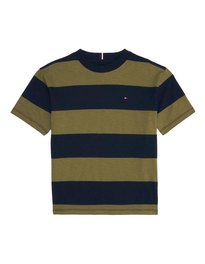 Tommy Hilfiger Varsity Rugby Stripe Archive T-shirt (8-16 Years) in Navy/Green Navy 10