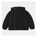 Bauhaus Recycled Puffer Jacket With Hood in Black 16