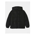 Bauhaus Recycled Puffer Jacket With Hood in Black 16