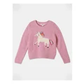 Milkshake Intarsia Unicorn Sweater in Light Pink Lt Pink 5