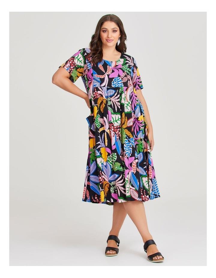 Taking Shape Natural Abstract Palm Dress in Print Assorted 18