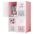 SOGA Portable Foldable Closet Wardrobe 8 Cubes in Pink