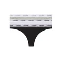 Calvin Klein Modern Logo Low Rise Thong 3 Pack in Multi Assorted M