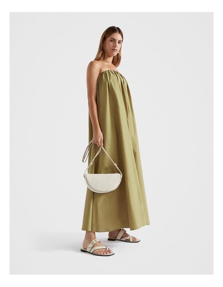 Seed Heritage Voile Gathered Strapless Maxi Dress in Pistachio 4
