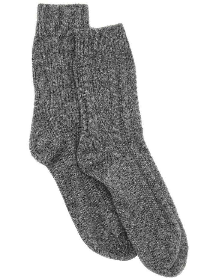 Levante Camella Crew Sock in Charcoal One Size
