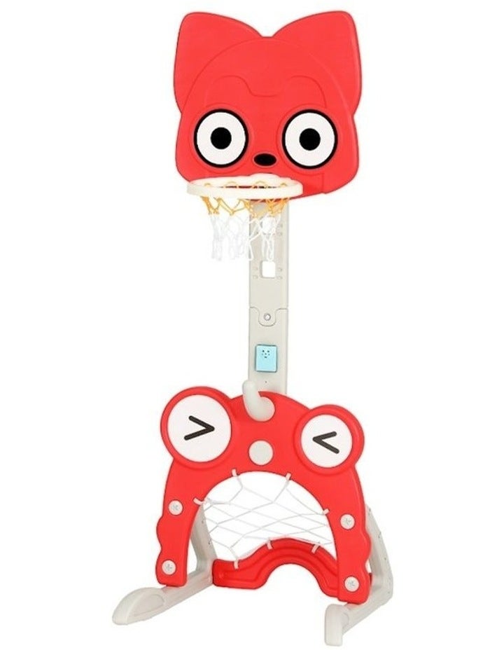 Everfit 5-in-1 Adjustable Basketball Hoop Set Red