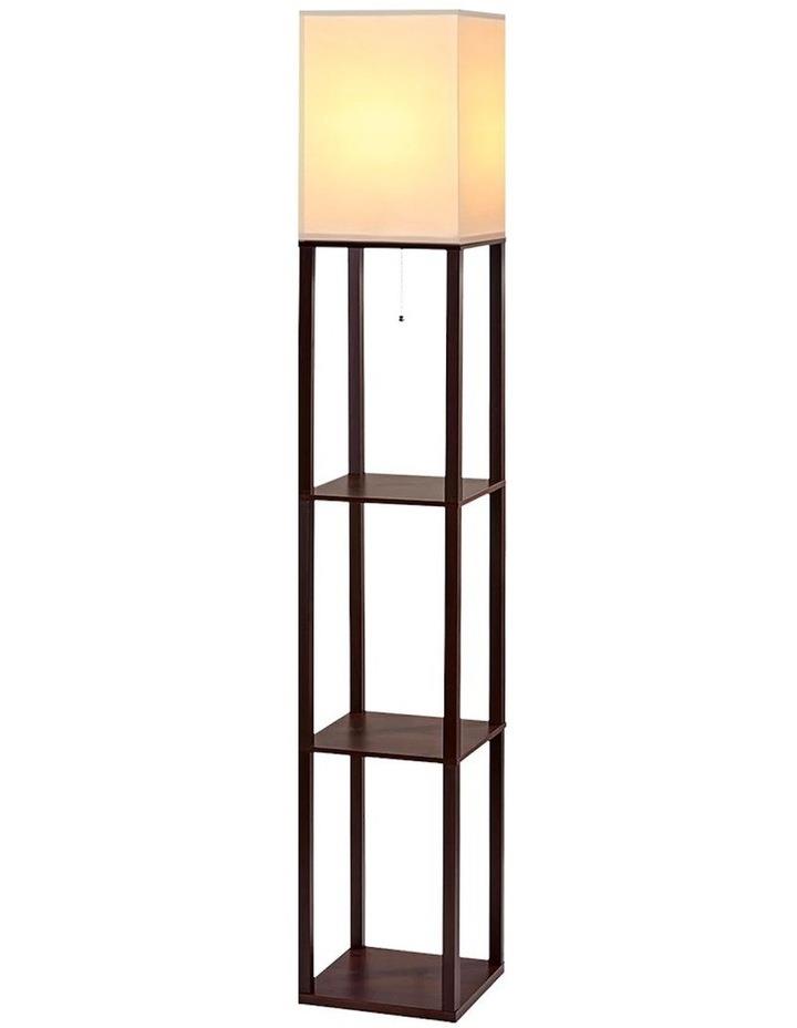 Artiss Artiss Floor Lamp 3 Tier Shelf Storage LED Light Stand For Home Room in Vintage White Brown