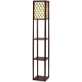 Artiss Floor Lamp 3 Tier Shelf Storage LED Light Stand Home Room Pattern in Brown
