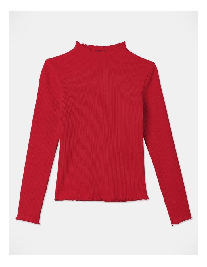 Tilii Long Sleeve Funnel Neck Top in Red 14
