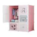 SOGA 6 Cubes Portable Wardrobe in Pink