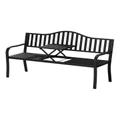 Gardeon Steel Foldable Table Garden Bench in Black