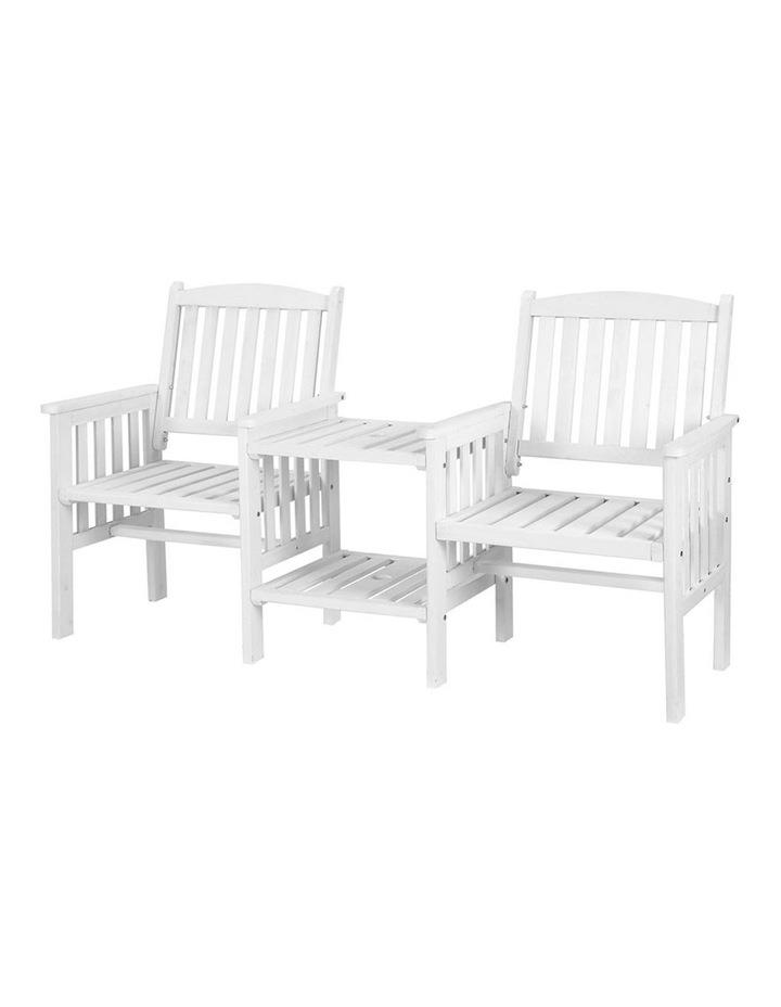 Gardeon Garden Bench Loveseat Wooden Table Chairs in White