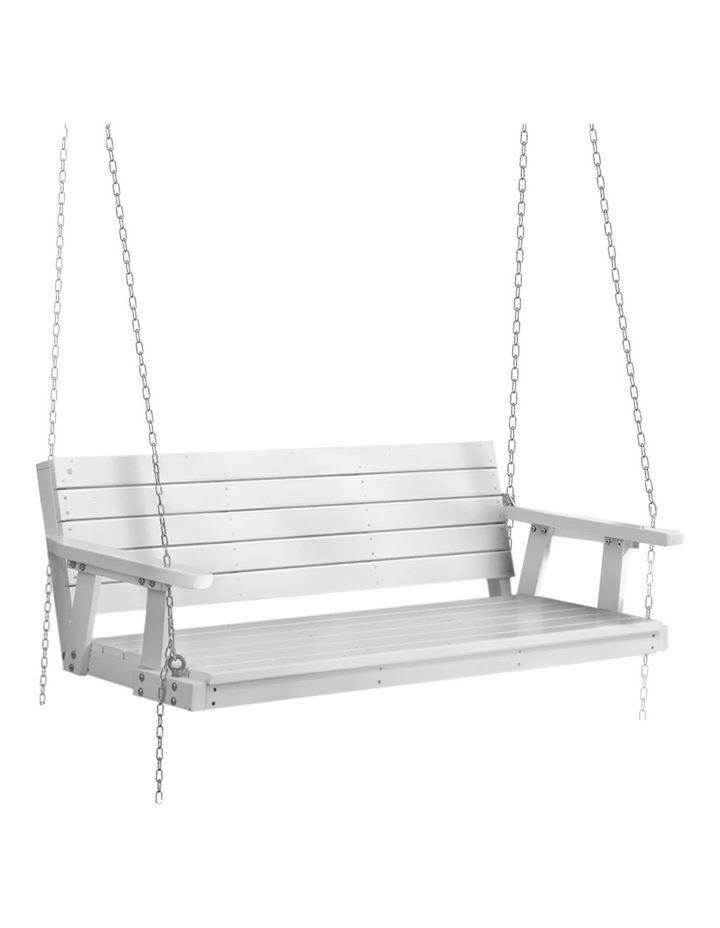 Gardeon Porch Wooden Bench Swing 3 Seat Chair in White
