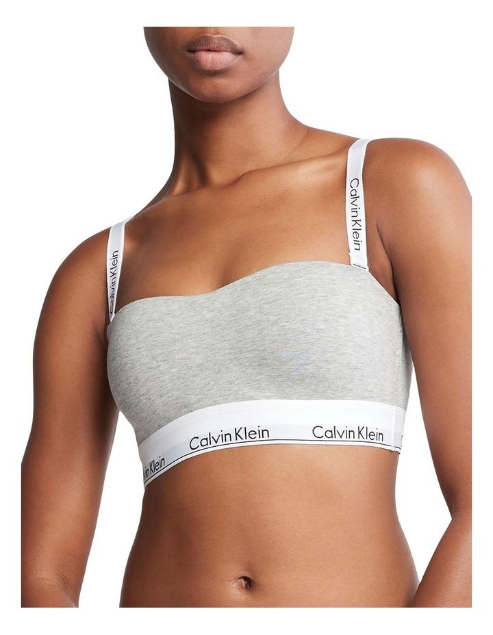 Calvin Klein Modern Cotton Lightly Lined Bandeau in Grey S