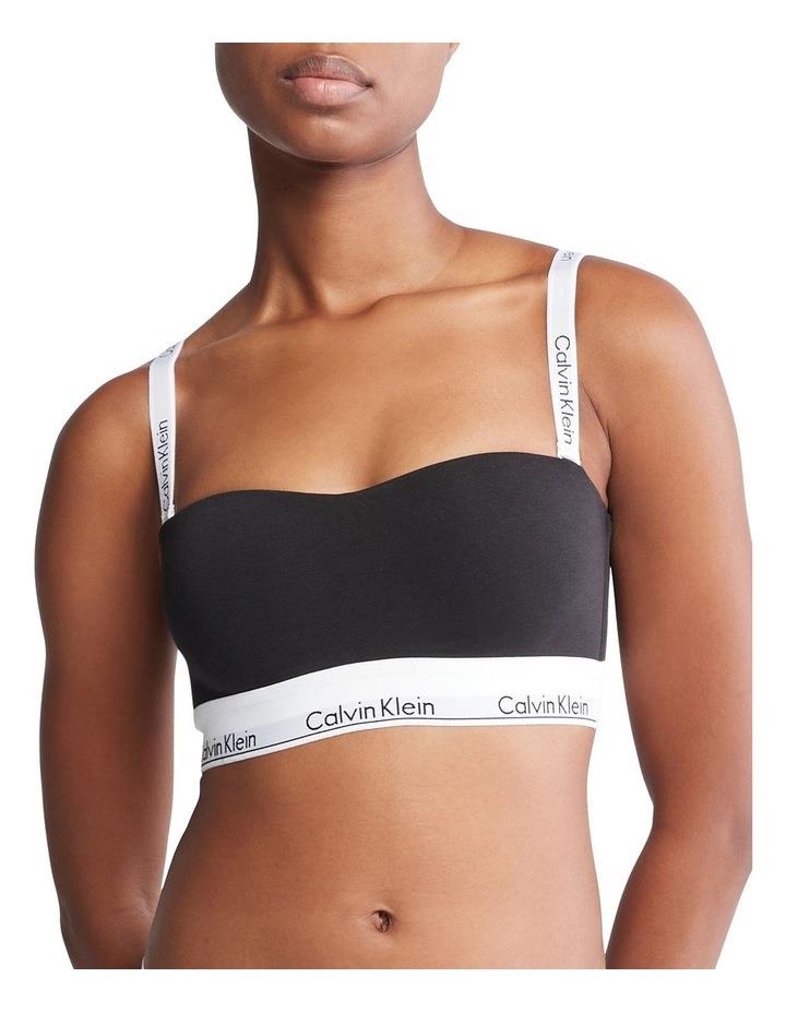 Calvin Klein Modern Cotton Lightly Lined Bandeau in Black S