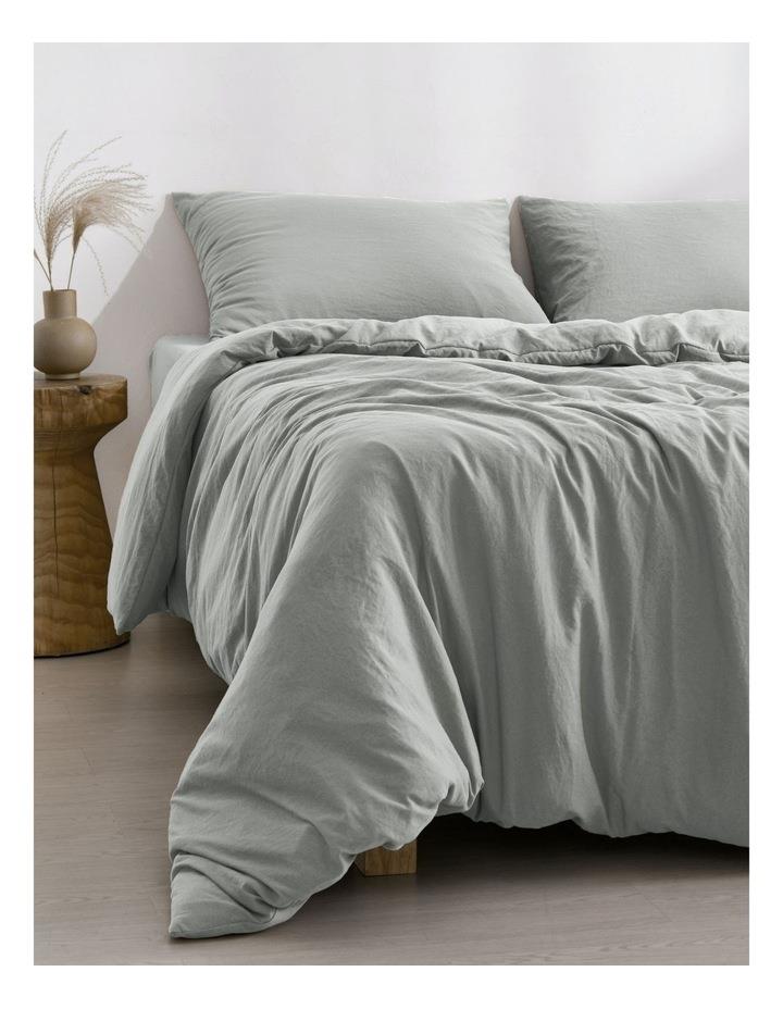 Dreamaker Superfine Washed Microfibre Quilt Cover Set in Dove Grey Queen