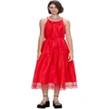 Veronika Maine Organza Voile Halter Dress in Red 10