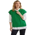 Yarra Trail Cable Vest in Jade M