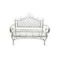 Willow & Silk French Provincial Garden Seat Bench in Antique White
