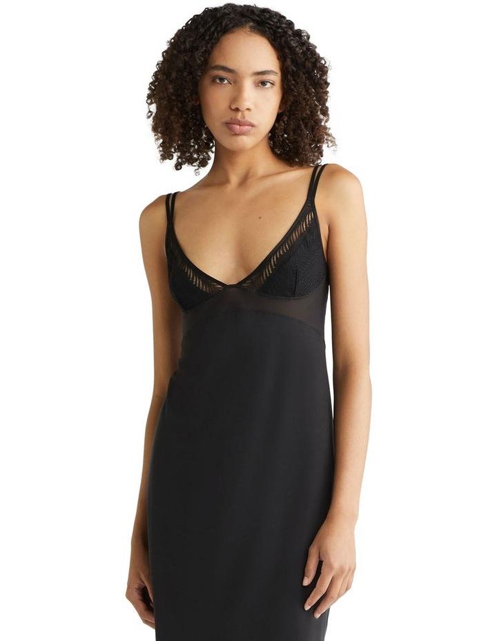 Calvin Klein Minimalist Micro With Lace Lounge Full Slip in Black S