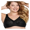 Naturana Plus Size Wirefree Bra With Padded Straps in Black 12C