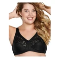 Naturana Plus Size Wirefree Bra With Padded Straps in Black 12E