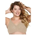 Naturana Plus Size Wirefree Bra With Padded Straps in Light Beige Natural 14E