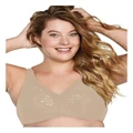 Naturana Plus Size Wirefree Bra With Padded Straps in Light Beige Natural 18F