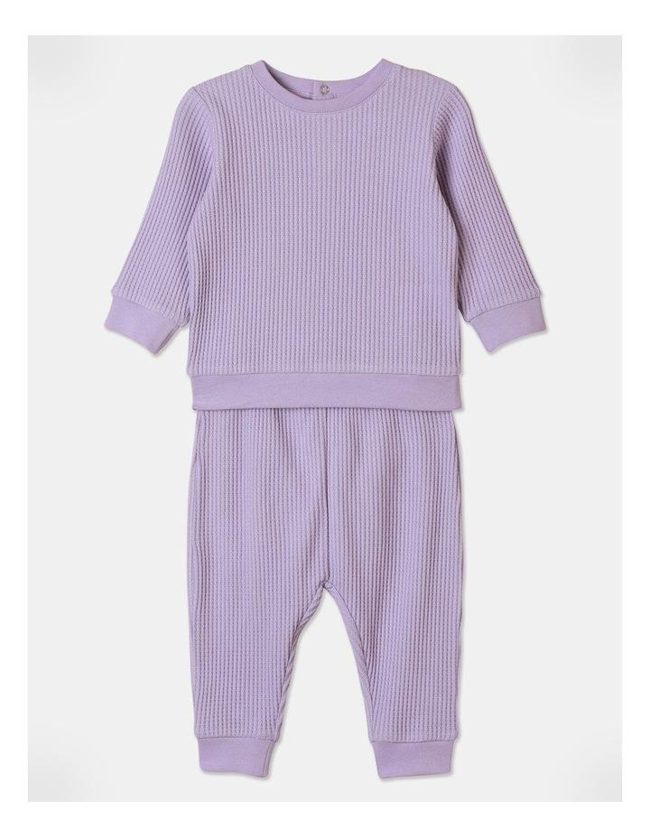 Sprout Waffle Pyjama Set in Lavender 0