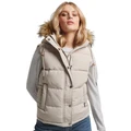 Superdry Everest Faux Fur Puffer Gilet in Chateau Grey Pale Grey 8