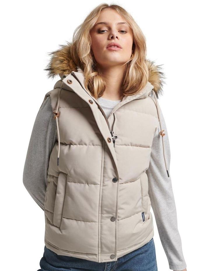 Superdry Everest Faux Fur Puffer Gilet in Chateau Grey Pale Grey 10