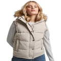 Superdry Everest Faux Fur Puffer Gilet in Chateau Grey Pale Grey 14