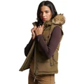 Superdry Everest Faux Fur Puffer Gilet in Military Olive 12