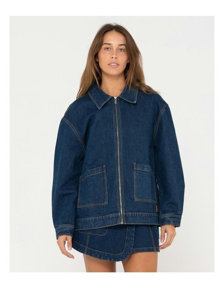 Rusty Ryley Oversized Zip Through Denim Jacket in Blue 6