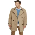 Oxford Marco Short Trench Coat in Sand Lt Brown XXL