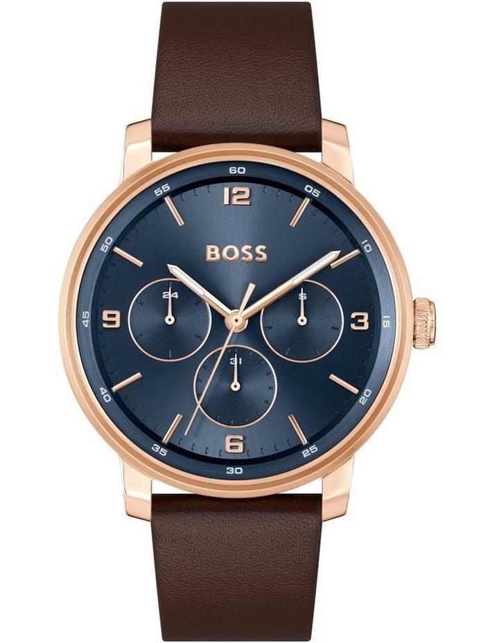 Hugo Boss Contender Leather Watch in Blue