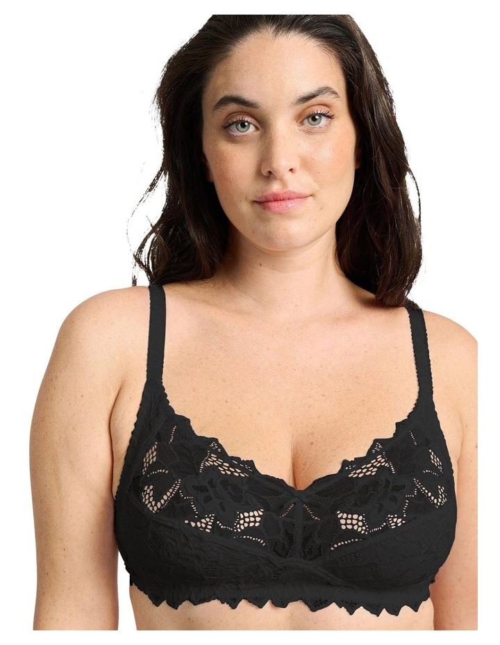 Sans Complexe D'Arum Organic Cotton Wirefree Lace Bra in Black 14D