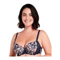 Sans Complexe Ariane Fantaisy Underwire Full Cup Bra with Lace in Print Marine Blue 12DD