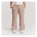 Country Road Teen Recycled Cotton Blend Flare Embroidered Sweat Pant in Mushroom Natural 8
