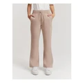 Country Road Teen Recycled Cotton Blend Flare Embroidered Sweat Pant in Mushroom Natural 8