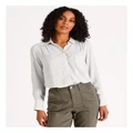 Grab Denim Eco Long Sleeve Stripe Shirt in Khaki 12