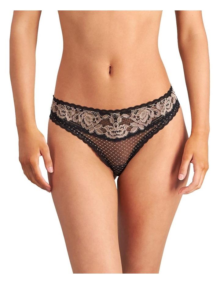 me. by bendon Wynona Rose Thong in Black and Cameo Rose Black S