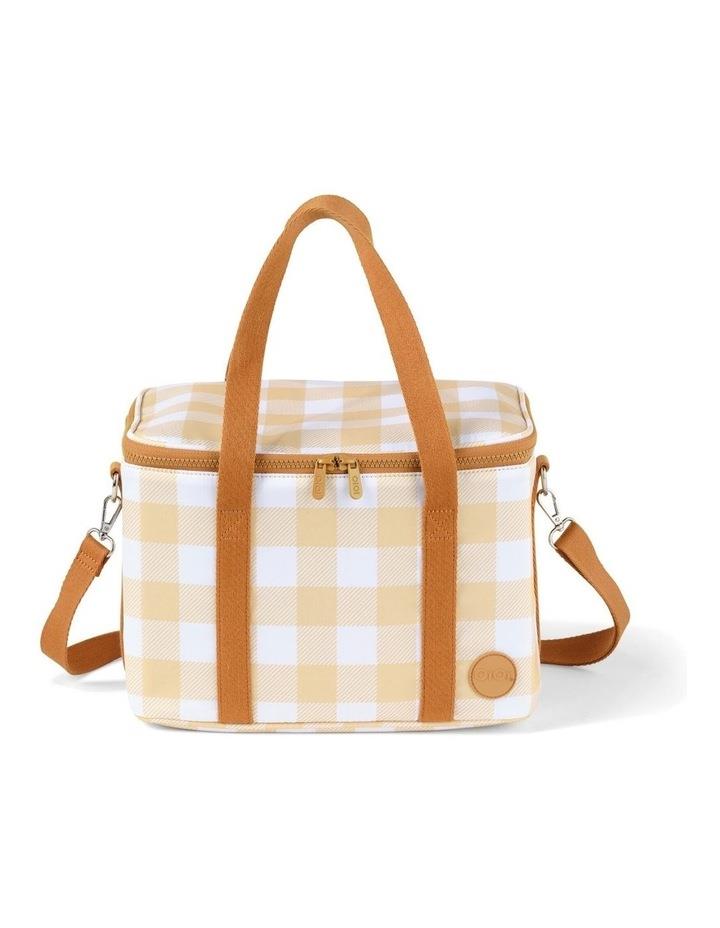OiOi Maxi Insulated Lunch Bag in Beige Gingham Brown