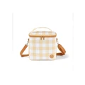 OiOi Midi Insulated Lunch Bag in Beige Gingham Assorted