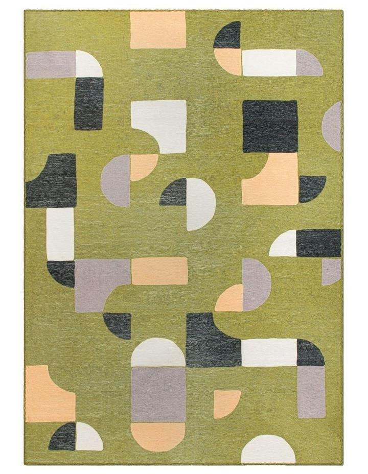 Double Rugs Pieces Washable Chenille Area Rug in Olive 160x230cm