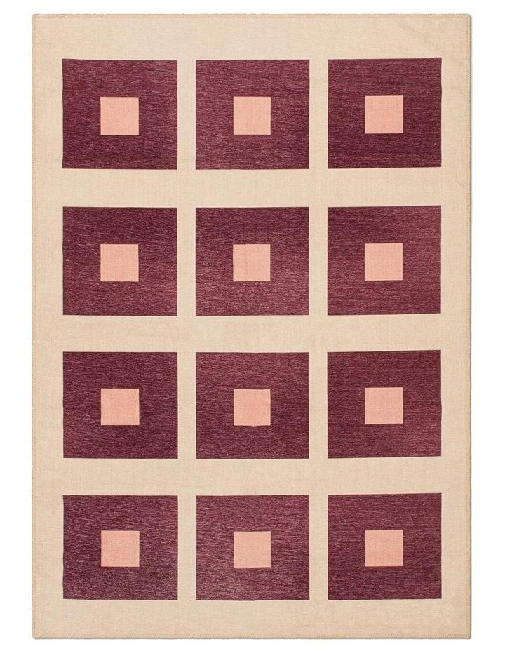 Double Rugs Square Washable Chenille Area Rug in Red 200x300cm