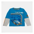 Hot Wheels Double Sleeve T-shirt in Blue Brt Blue 4
